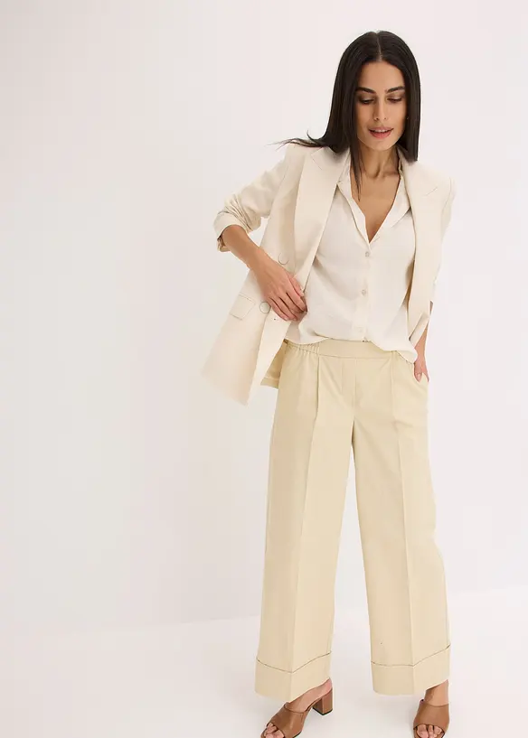 Chemisier en satin avec col à revers, bonprix