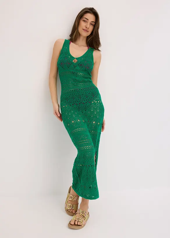 Robe longue aspect crochet, bonprix