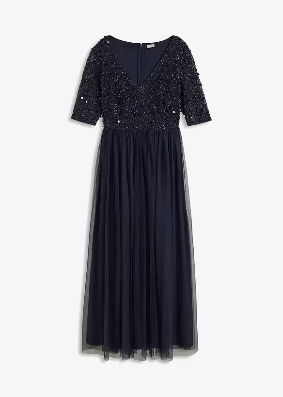 Robe longue avec haut brodé de sequins, bonprix