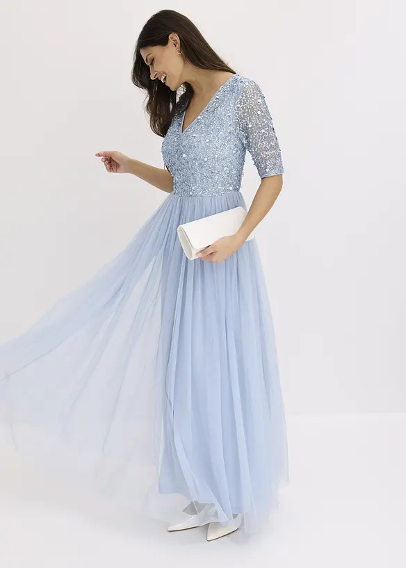 Robe longue avec haut brodé de sequins, bonprix