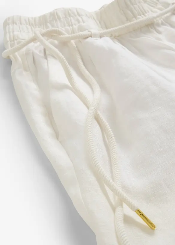 Pantalon taille élastiquée 100 % lin, bonprix