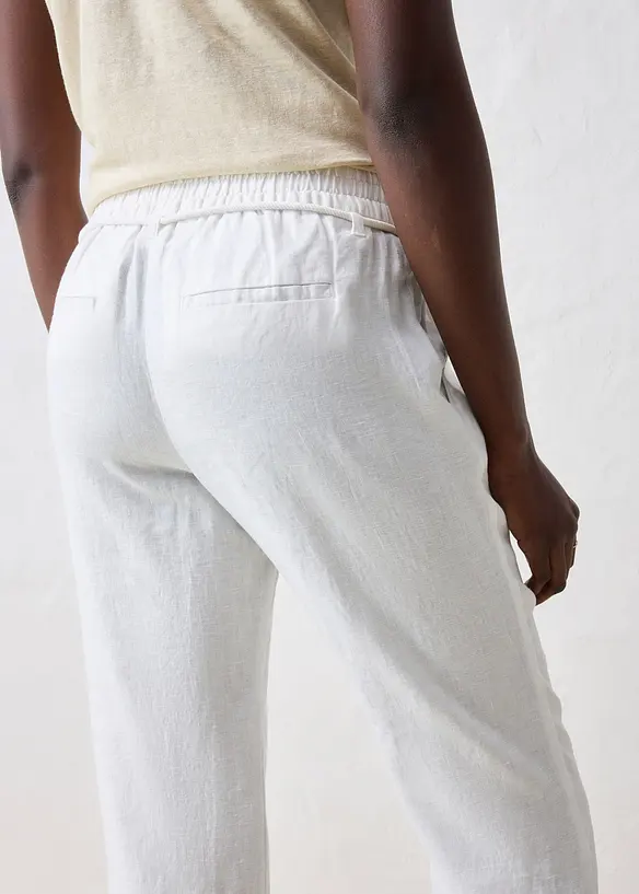 Pantalon taille élastiquée 100 % lin, bonprix