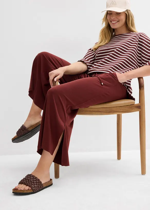 Pantalon en jersey à taille élastiquée, bonprix