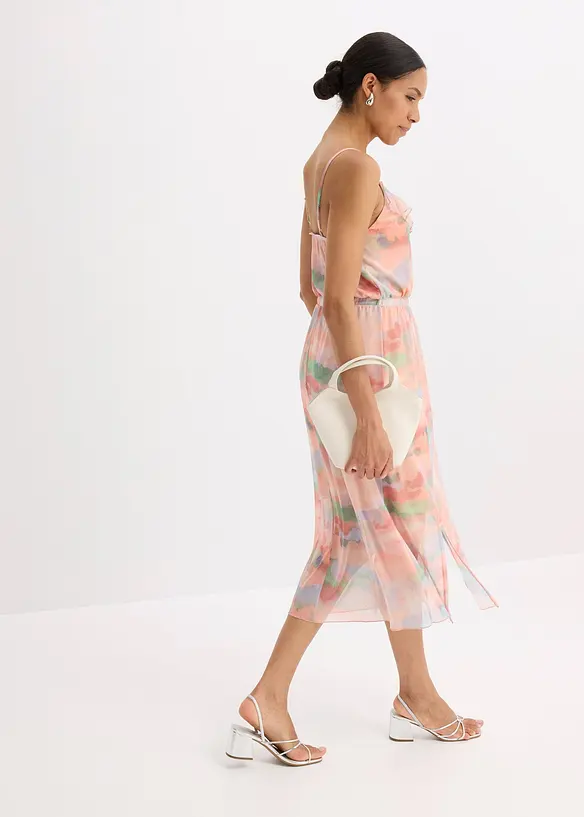 Robe à fines bretelles et volant, bonprix