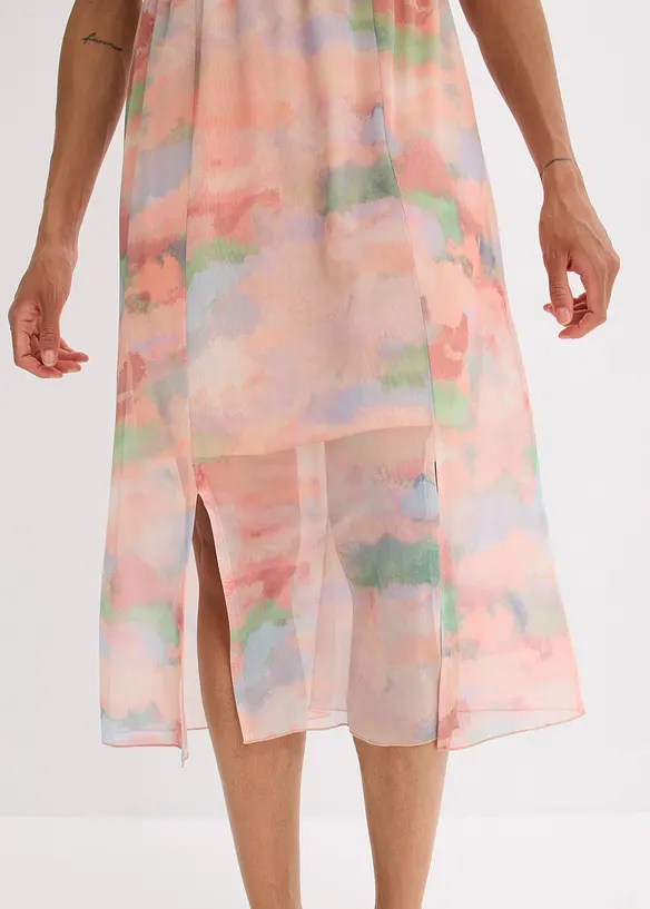 Robe à fines bretelles et volant, bonprix