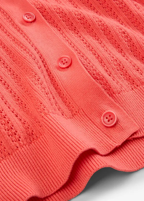 Gilet en maille ajourée avec lin, bonprix