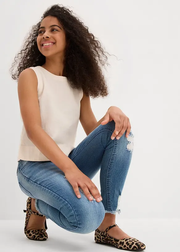 Blouse sans manches en lin mélangé rafraîchissant, bonprix