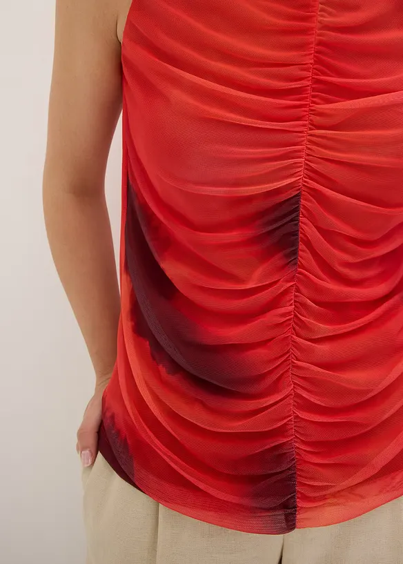 Top en doux mesh imprimé, bonprix