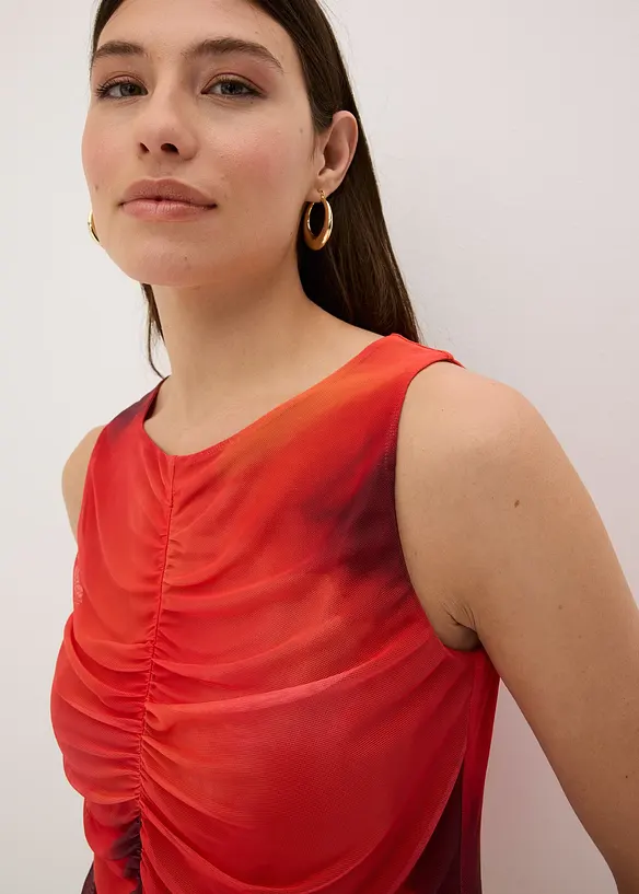 Top en doux mesh imprimé, bonprix