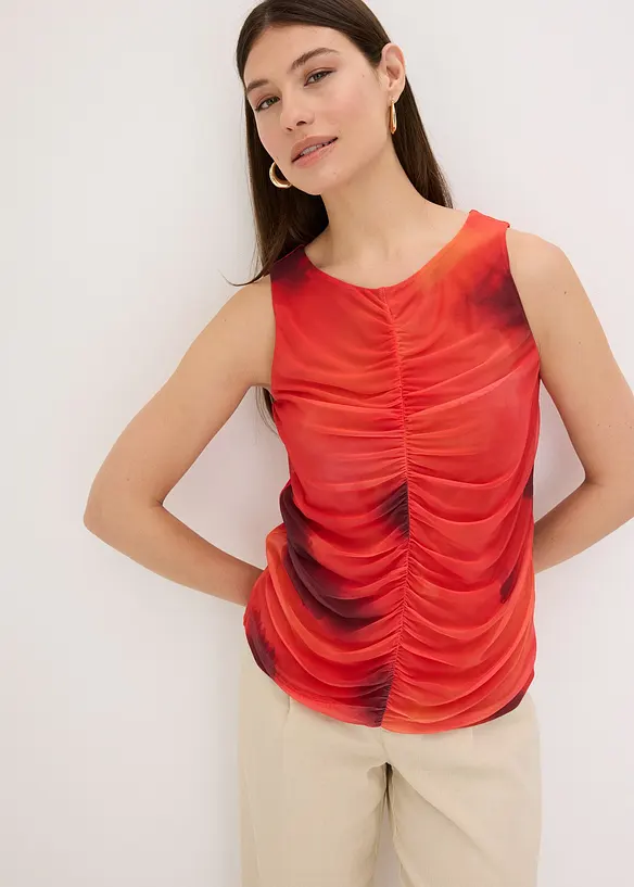 Top en doux mesh imprimé, bonprix