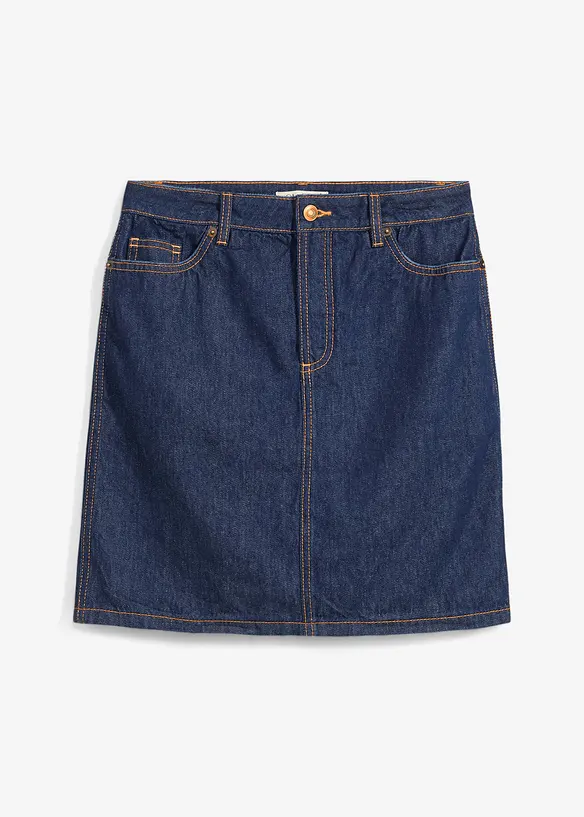 Jupe midi en jean, peu extensible, bonprix