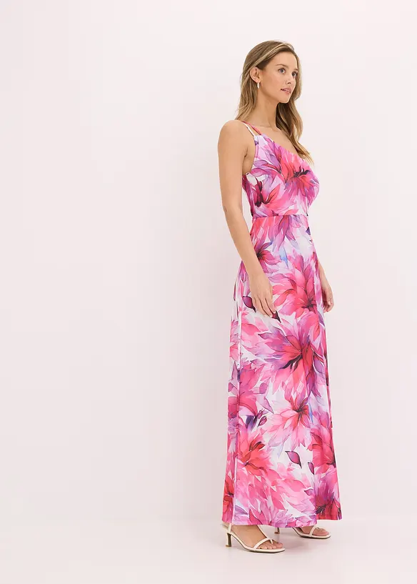 Robe une épaule en crêpe texturé, bonprix
