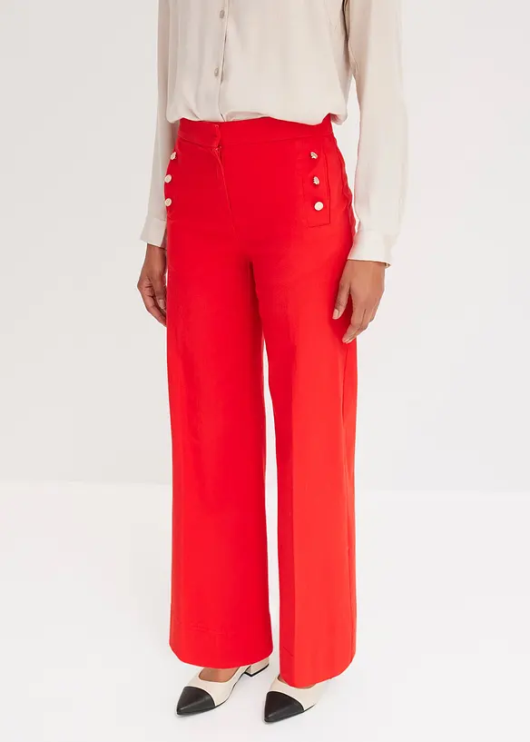 Pantalon twill à boutons décoratifs, bonprix