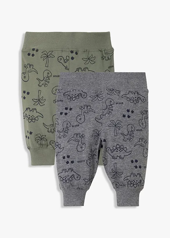 Lot de 2 pantalons bébé en coton, bonprix