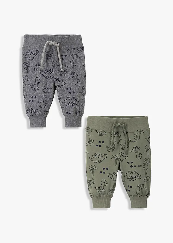 Lot de 2 pantalons bébé en coton, bonprix