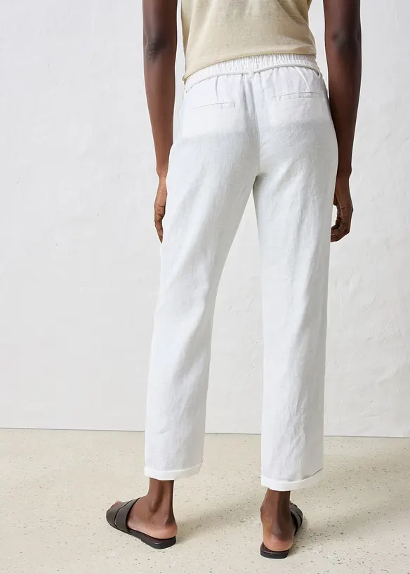 Pantalon taille élastiquée 100 % lin, bonprix