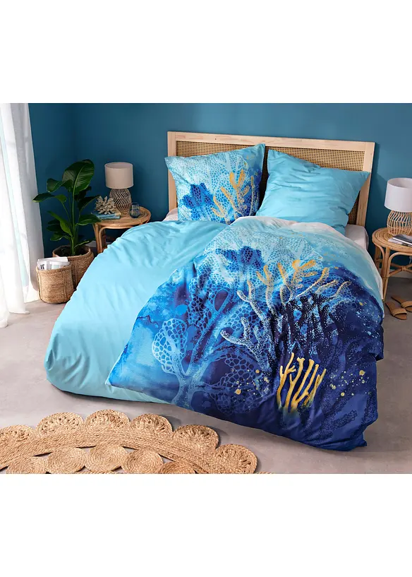 Parure de lit réversible motif coraux, bonprix