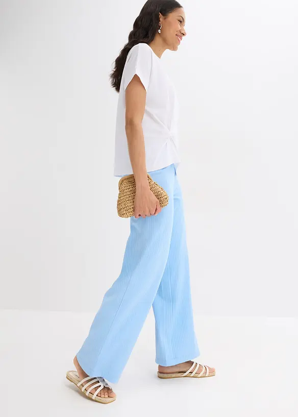 Pantalon palazzo à taille élastiquée, bonprix