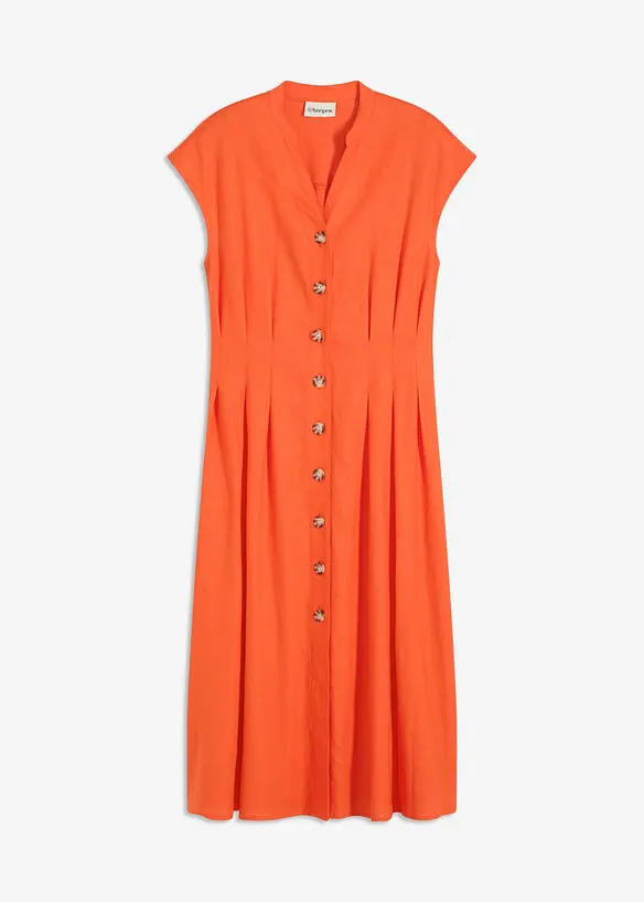 Robe midi légère en lin mélangé, bonprix