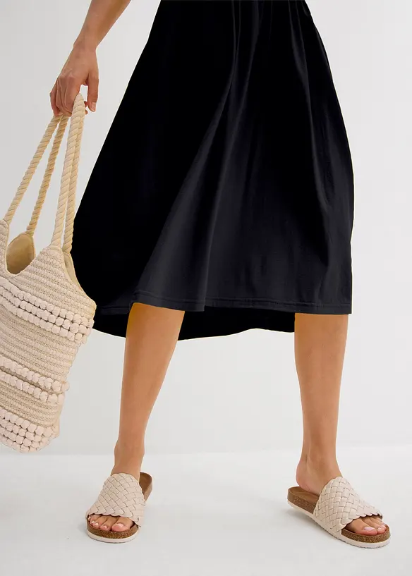 Robe légèrement évasée en jersey coton et viscose, bonprix