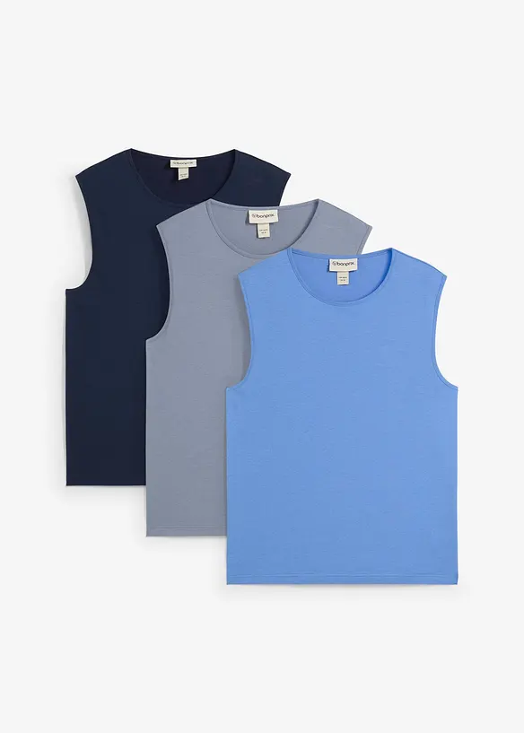 Lot de 3 débardeurs, bonprix