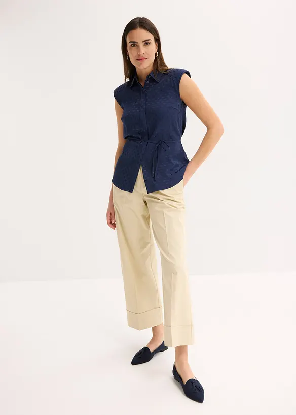 Chemisier en satin avec lien nouer, bonprix