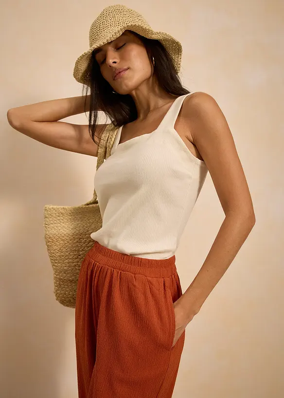 Pantalon en jersey crêpe, bonprix