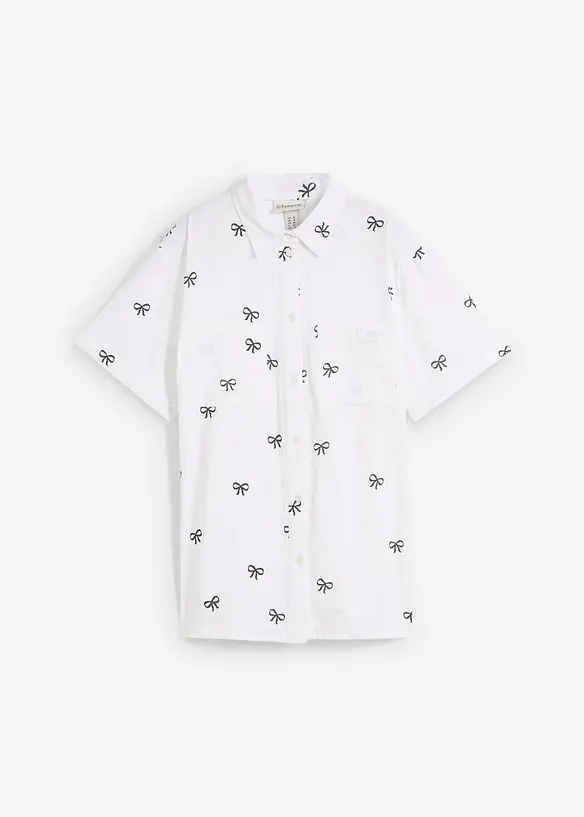 Blouse manches courtes en gaze de coton, bonprix