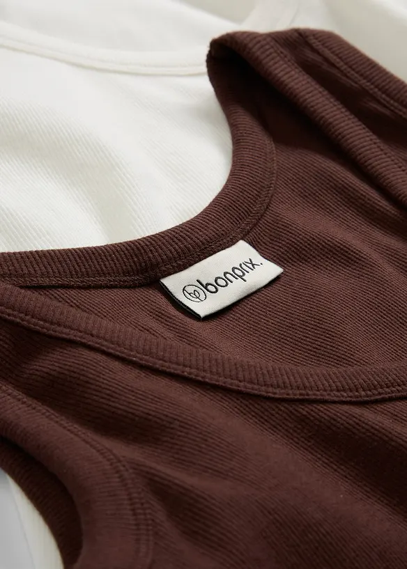 Lot de 2 débardeurs coton, bonprix