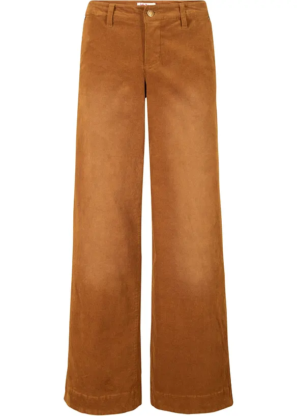 Pantalon en velours côtelé extensible, large, bonprix