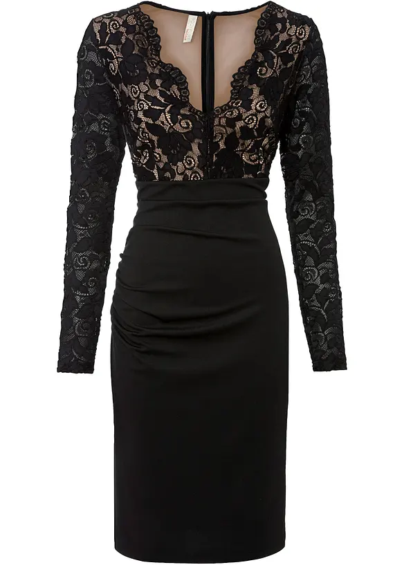 Robe courte avec dentelle, bonprix