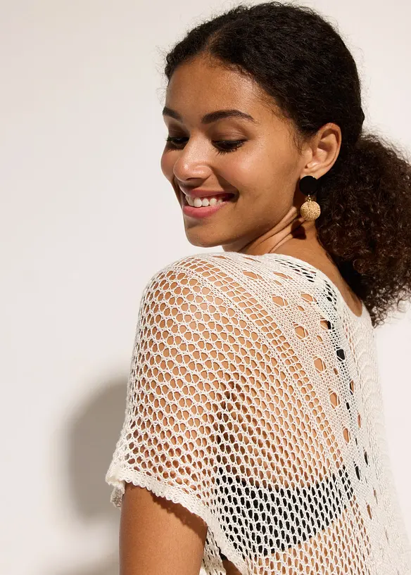 Robe de plage en viscose aspect crochet, bonprix