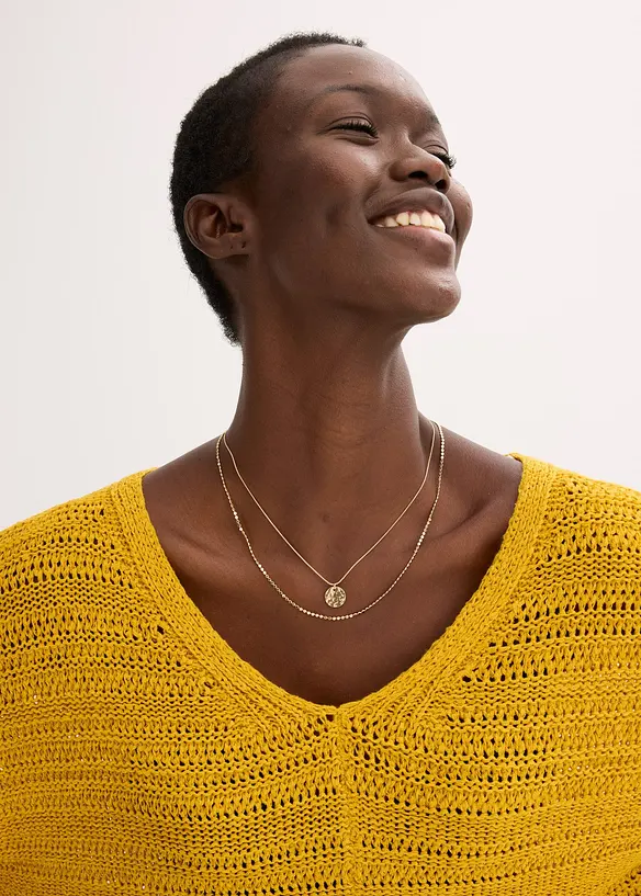 Pull en maille ajourée, bonprix