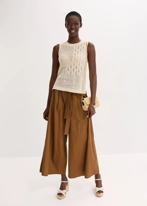 Top en maille ajourée avec fibres métallisées, bonprix