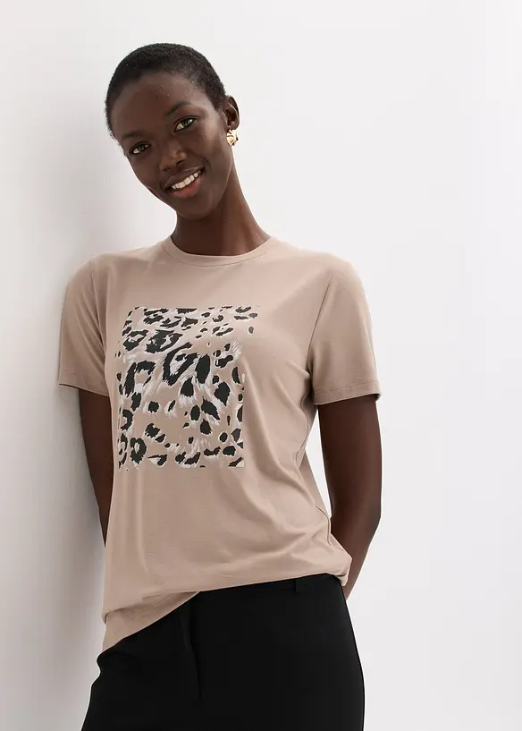 T-shirt à imprimé léopard, bonprix
