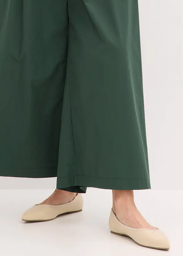 Pantalon en popeline de coton et ceinture (ens. 2 pces), bonprix