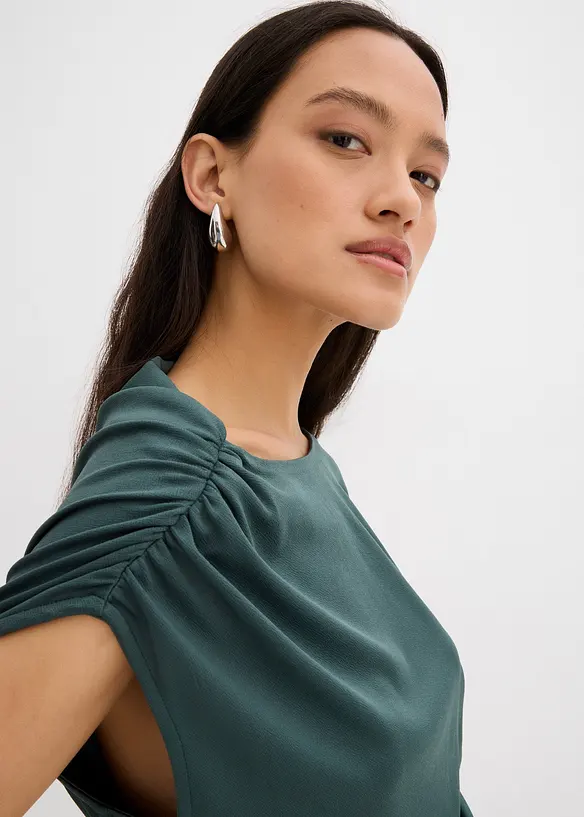 Robe courte en crêpe texturé, bonprix