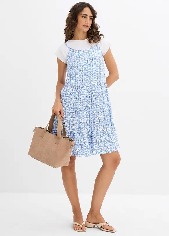 Robe fluide en viscose à fines bretelles, bonprix