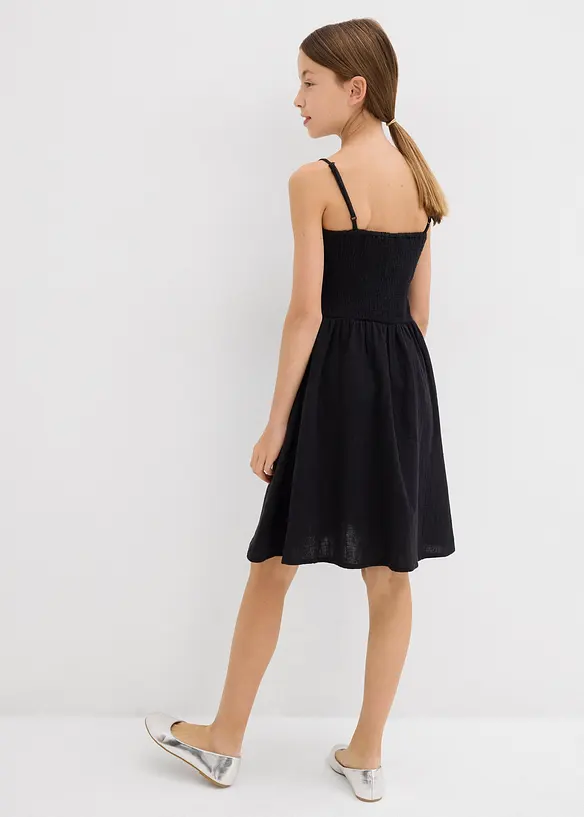 Robe à fines bretelles en gaze de coton, bonprix