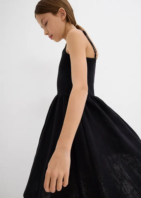 Robe à fines bretelles en gaze de coton, bonprix