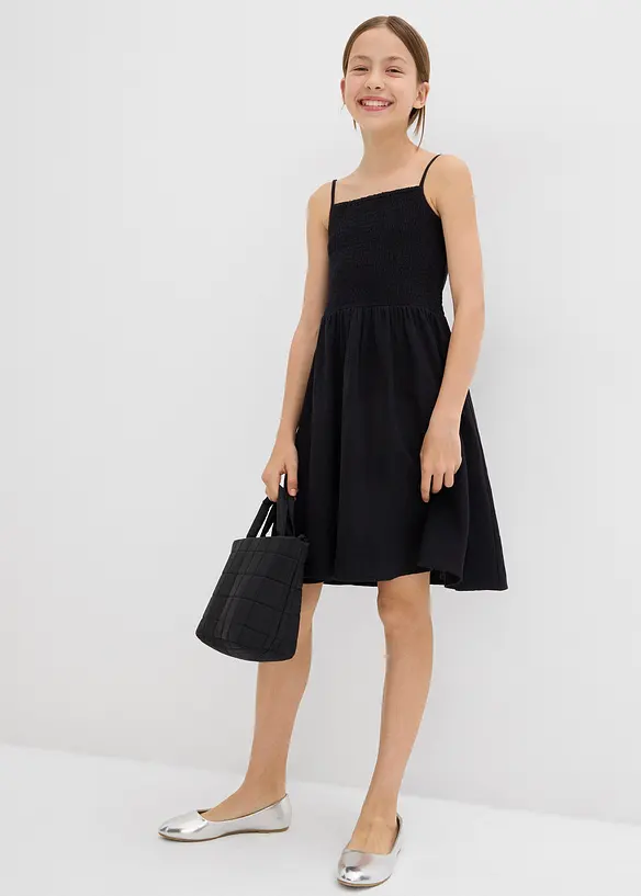 Robe à fines bretelles en gaze de coton, bonprix