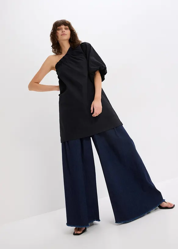 Robe en coton à encolure asymétrique, bonprix