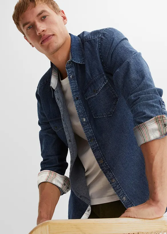 Chemise en jean 100% coton, bonprix