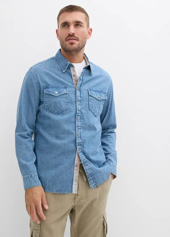 Chemise en jean 100% coton, bonprix