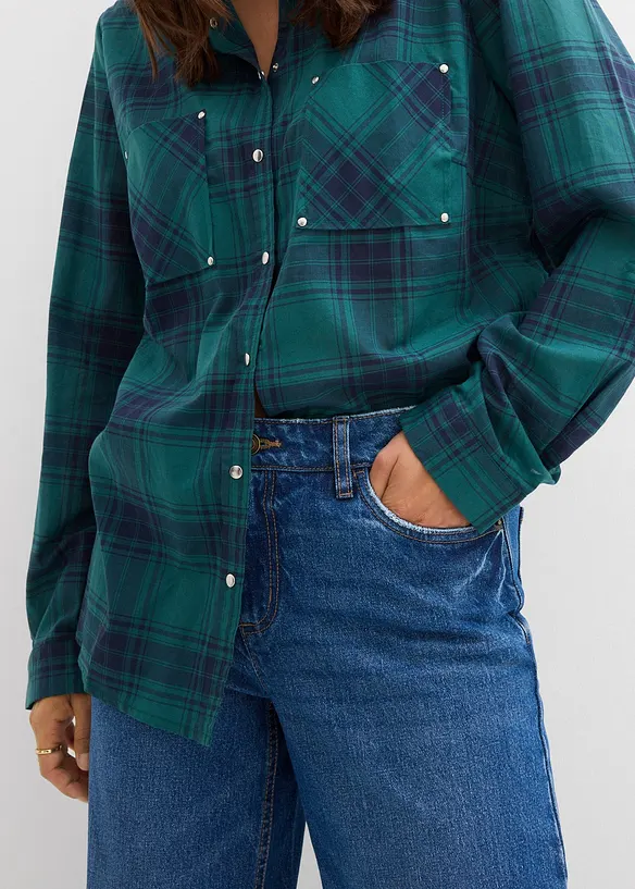 Jean droit taille mi-haute, loose, bonprix