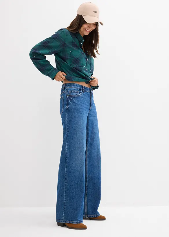 Jean droit taille mi-haute, loose, bonprix