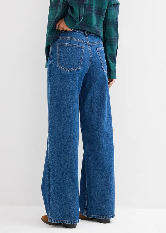 Jean droit taille mi-haute, loose, bonprix