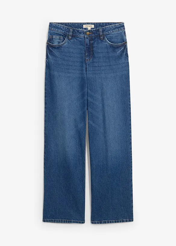 Jean droit taille mi-haute, loose, bonprix