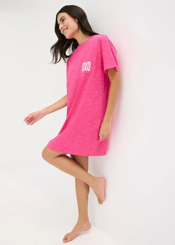 Chemise de nuit oversize en fil flammé, bonprix