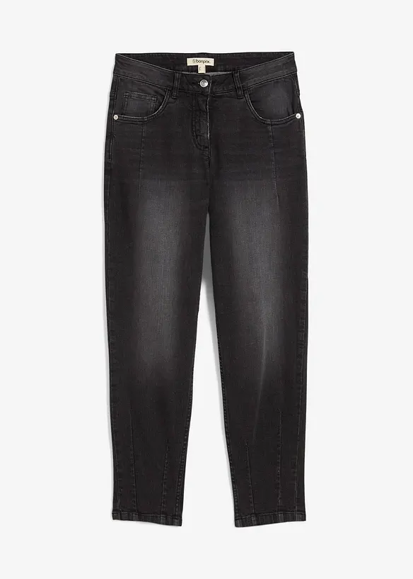 Jean barrel taille mi-haute, bonprix